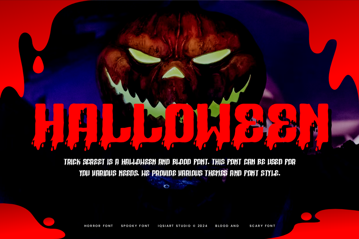 Trick Screet - Halloween Font, a Sans Serif Font by Iqsiart Studio (Photo 5 of 6)