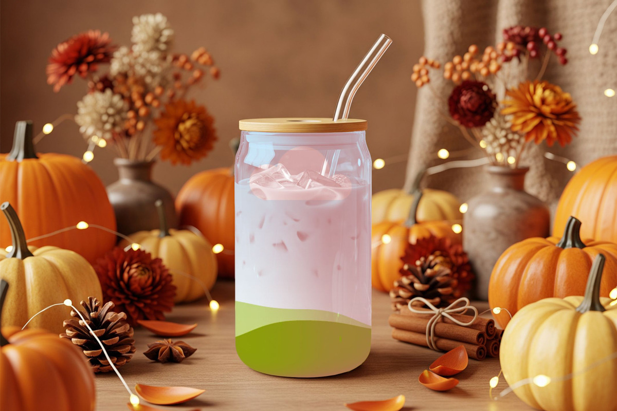 Fall Glass Can Mockup, a Cups & Container Mockup by Rami's Mockups