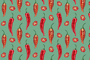 Watercolor red and chili peppers set, a Pattern Graphic by lenavetka87 (Thumbnail 3 of 3)