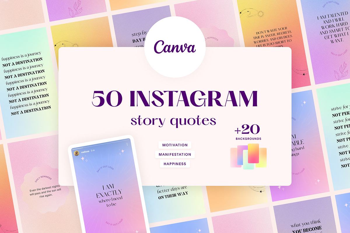 Canva Instagram story quotes, a Social Media Template by Alice Store (Photo 1 of 7)