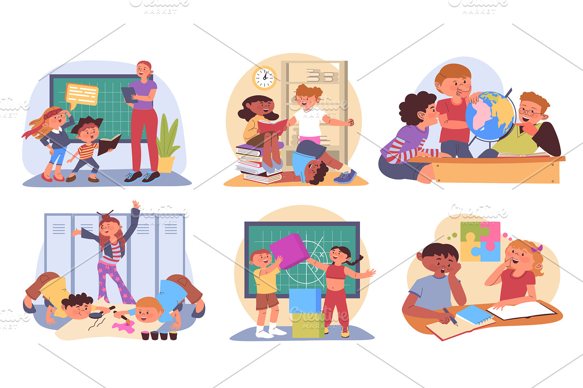 Classroom teamwork concept, an Object Illustration by alexdndz