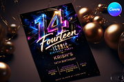14th Birthday Invitation Template, an Invitation Template by InvitingStorys (Thumbnail 2 of 11)