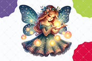 Watercolor Fairy Clipart, an Illustration by designcity5 (Thumbnail 5 of 5)