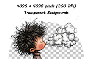 Whimsical Birthday Boy Clipart PNG, an Illustration by one-touch (Thumbnail 6 of 18)