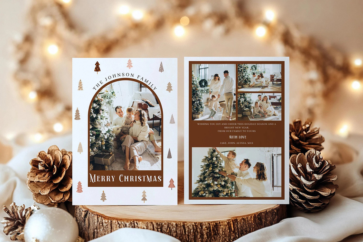 Boho Christmas Card Template, a Card Template by LucaTheme (Photo 1 of 6)