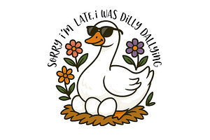 Funny Silly Goose Sassy Boho Floral, an Illustration by Star Graphic Design