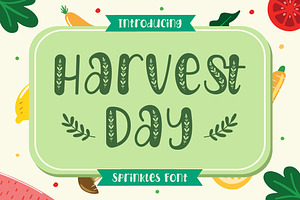 Harvest Day - Sprinkles Font, a Font by Typefactoryco