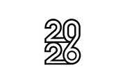 2026 Number Typography Vector Set, a Work Illustration by Vectorium Studio (Thumbnail 16 of 20)
