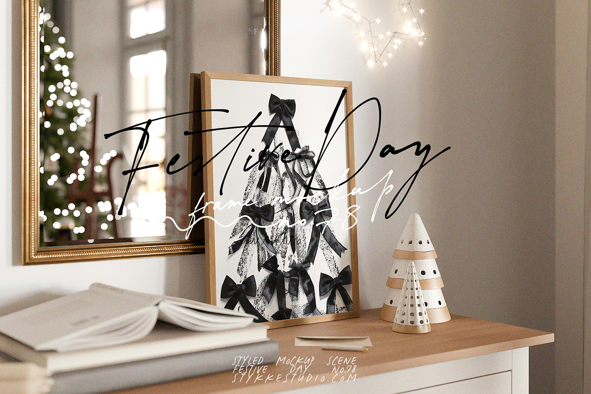 FESTIVE DAY | art frame mockup, a Household Mockup by Stykke Studio (Photo 1 of 10)