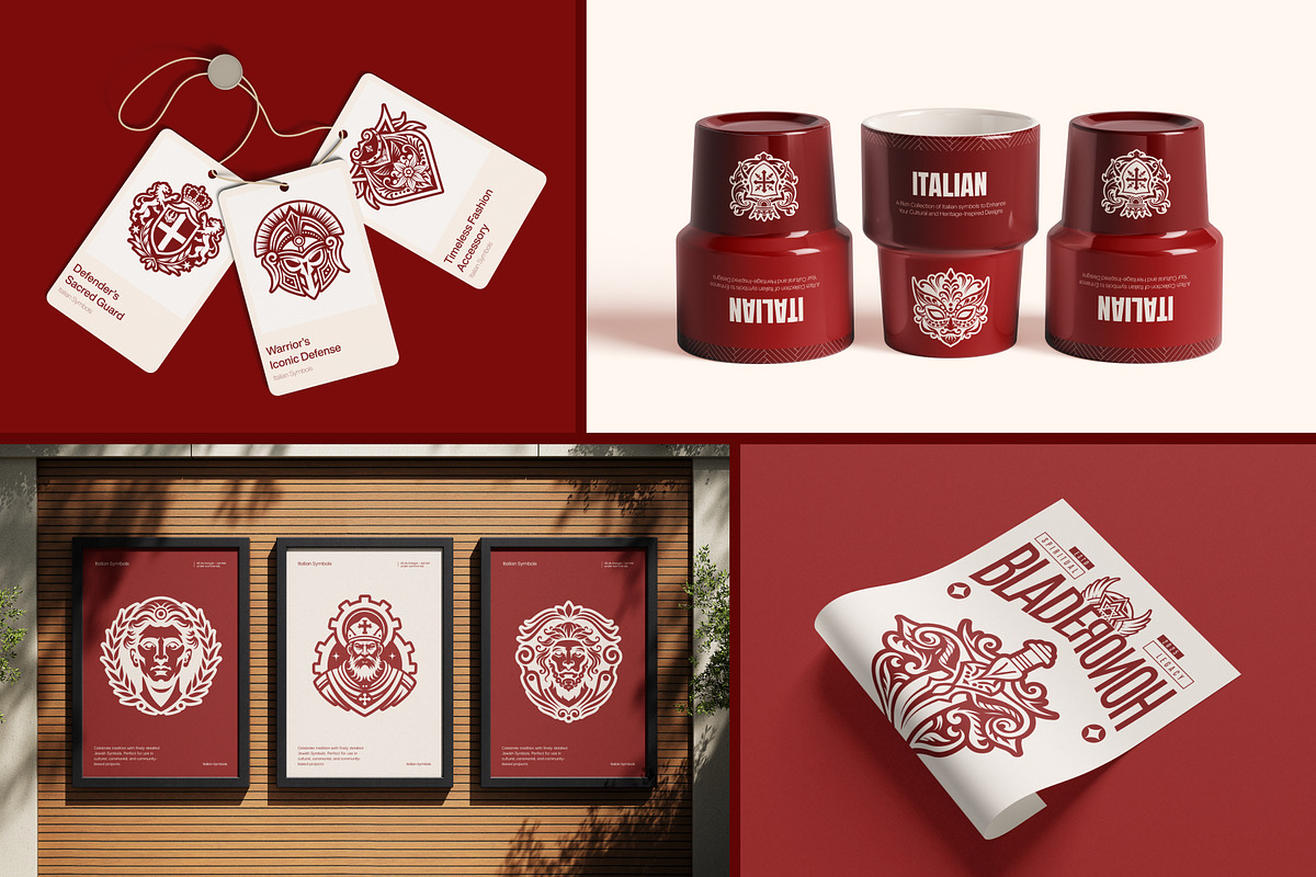 Italian Symbols Art Set, a Solid Icon by Creative Stall (Photo 3 of 10)
