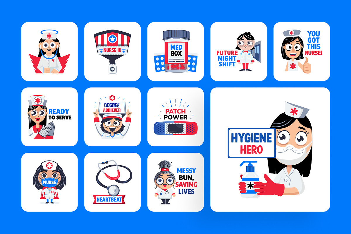 Animated Nurse Stickers Collection, an Emoji Icon by Prosymbols (Photo 4 of 5)