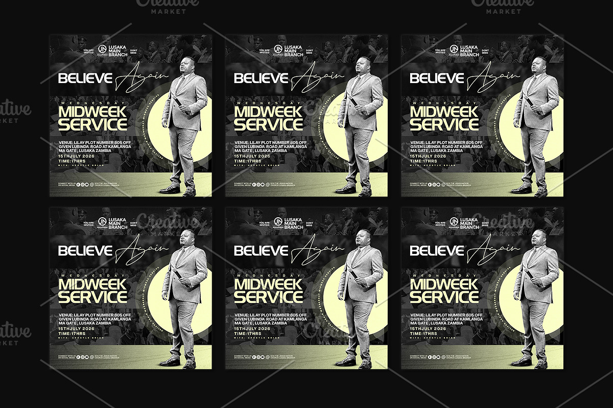 Midweek Prayer Service Church Flyer, a Social Media Template by church flyer templates (Photo 7 of 9)