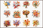 Autumn Florals, Fall Bouquet Set, an Illustration by Sublimation Artist (Thumbnail 3 of 6)