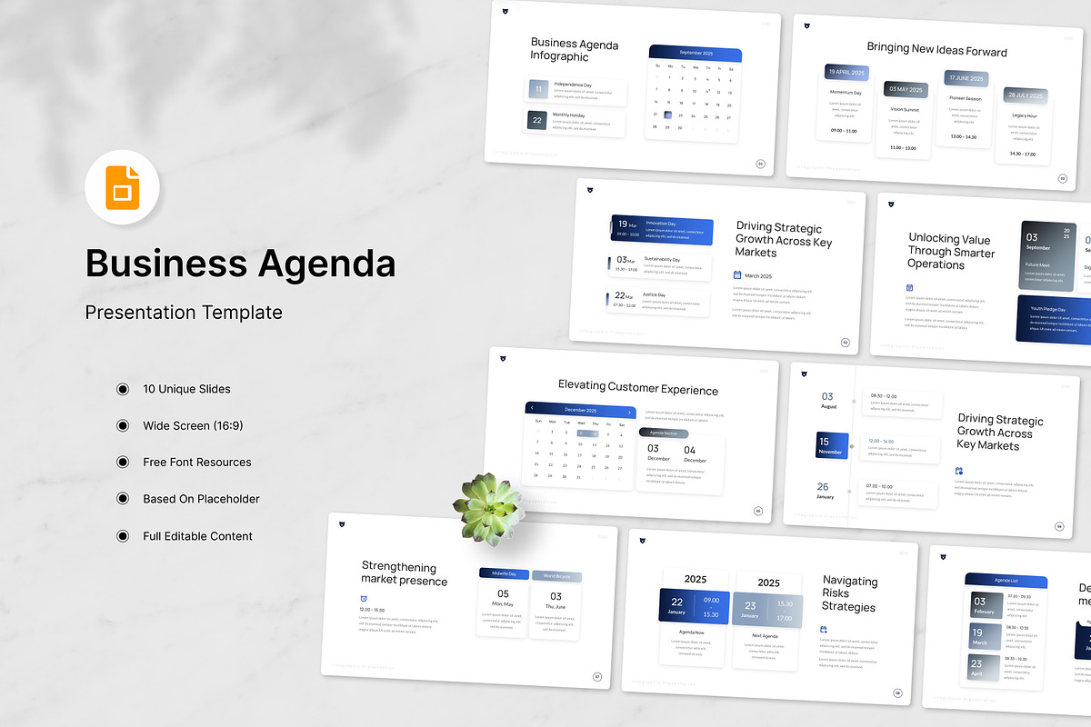 Business Agenda Google Slides, a Presentation Template by Antstheme (Photo 1 of 3)