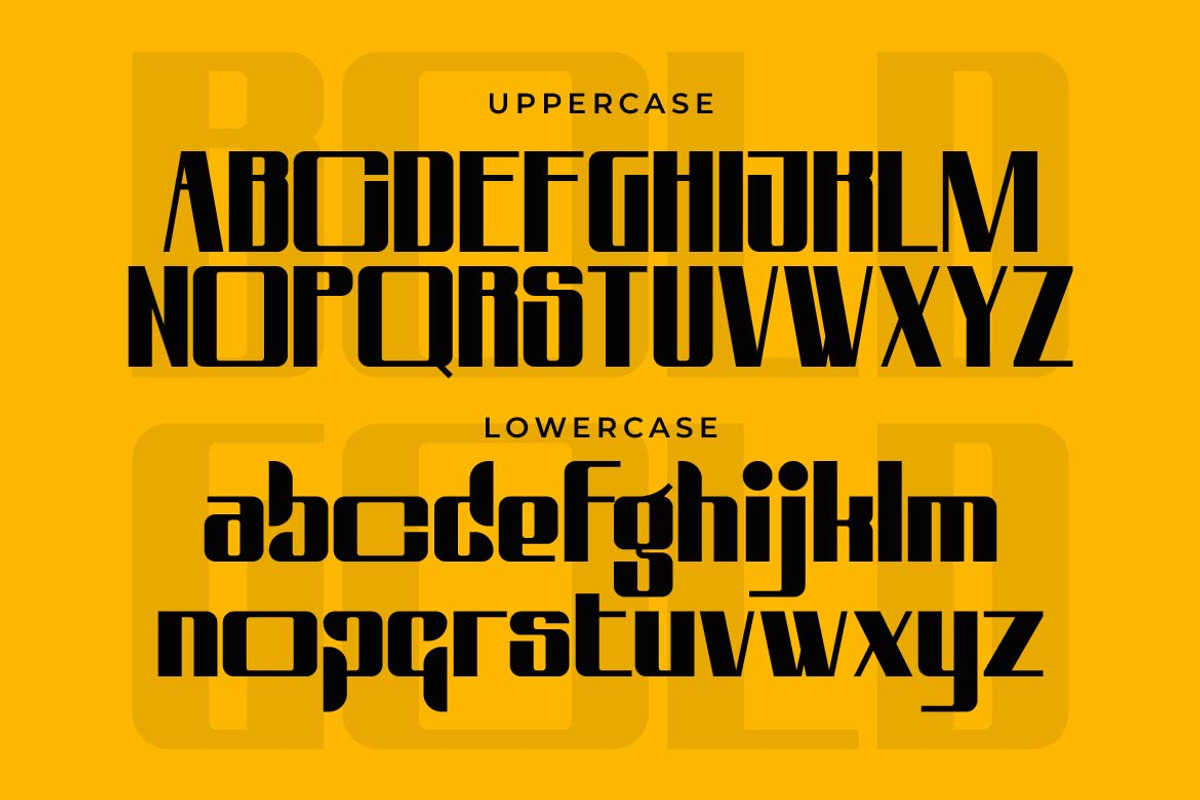 Bold Gold – Heavy Squared Font, a Sans Serif Font by Artiveko (Photo 3 of 8)