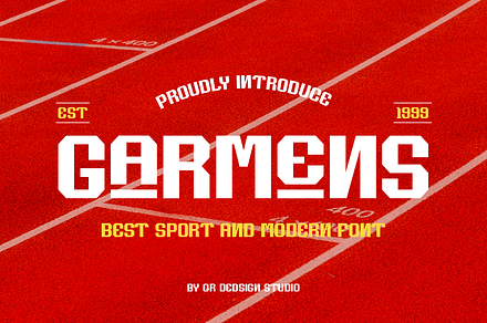 Garmens - Sport Font, a Sans Serif Font by QR Design Studio