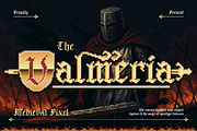 Valmeria - Medival Pixel, a Serif Font by Burntilldead (Thumbnail 1 of 12)