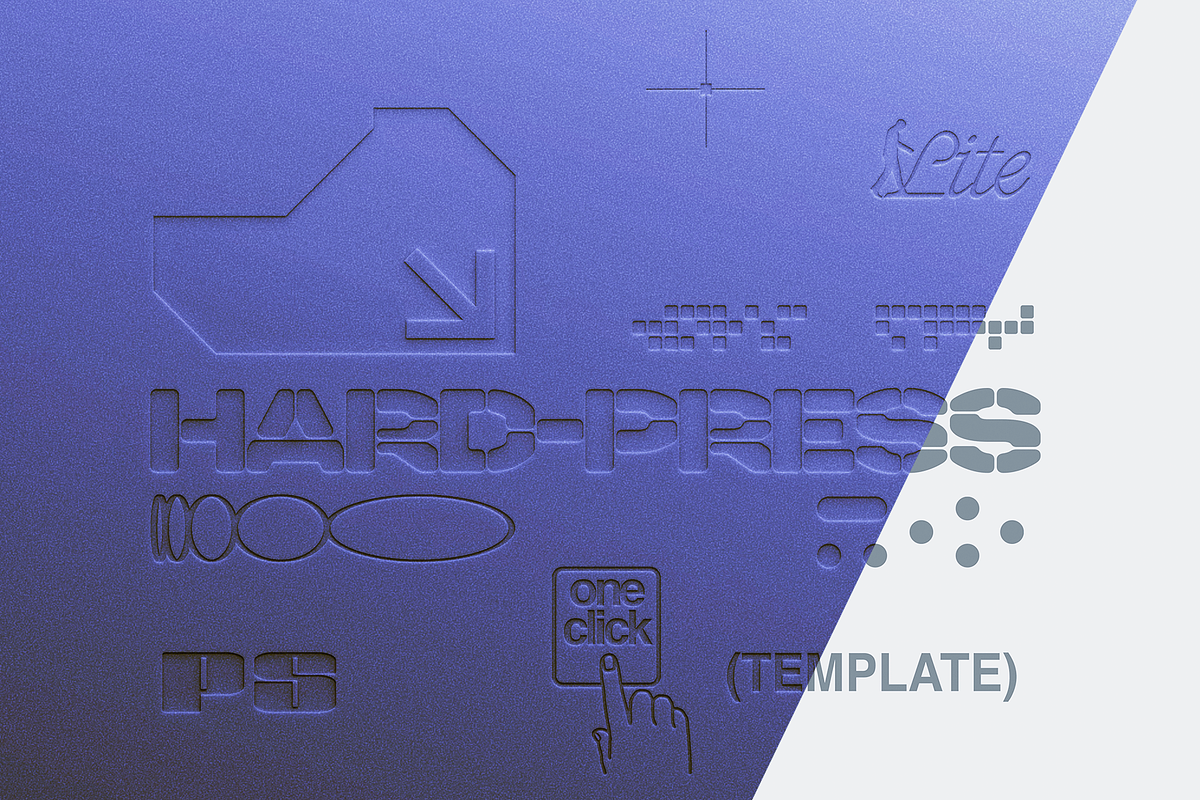 Realistic Emboss Photoshop Template, a Layer Style Add-On by Design syndrome (Photo 1 of 9)