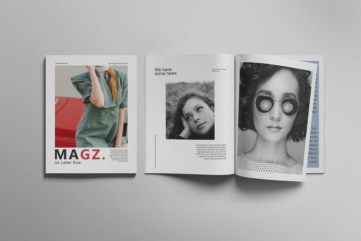 US Letter Magazine Mockups, a Books & Magazine Mockup by Tahtagraphic (Photo 9 of 11)