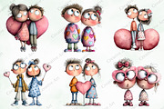 Valentine Quirky Couple Clipart, an Illustration by Creative Art (Thumbnail 2 of 9)
