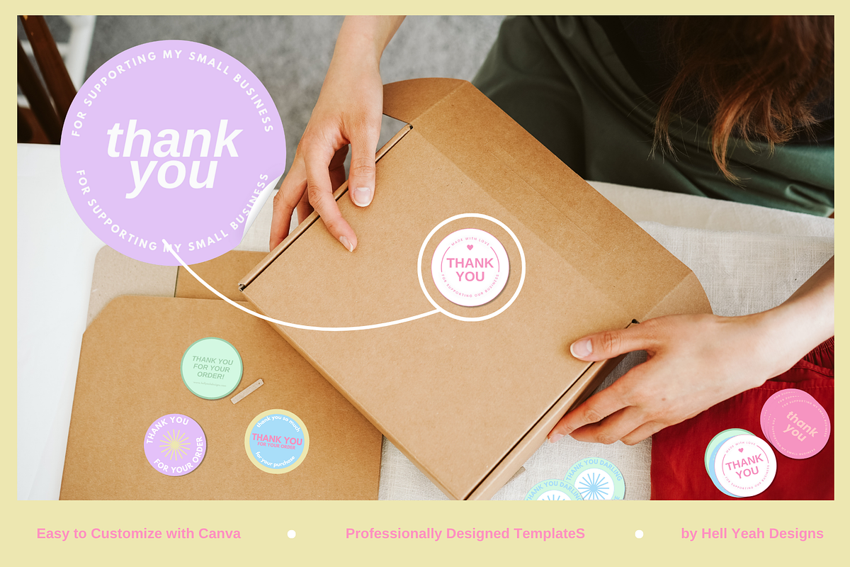 Pretty Pop Round Sticker Templates, a Stationery Template by Hell Yeah Designs (Photo 6 of 7)