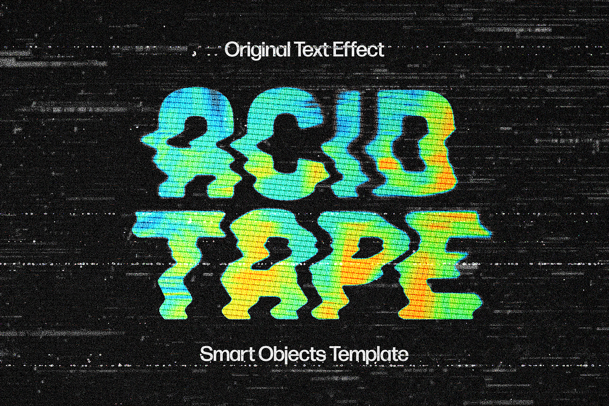 VHS Distorted Text Effect, a Layer Style Add-On by Design Squad (Photo 1 of 5)