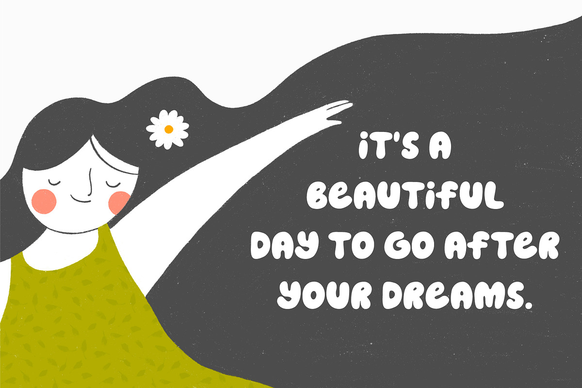 Flowering | Bubbly font, a Sans Serif Font by JuliaVolkova (Photo 3 of 8)
