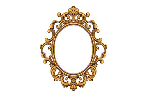 Retro Oval Shaped Mirror in Ornate