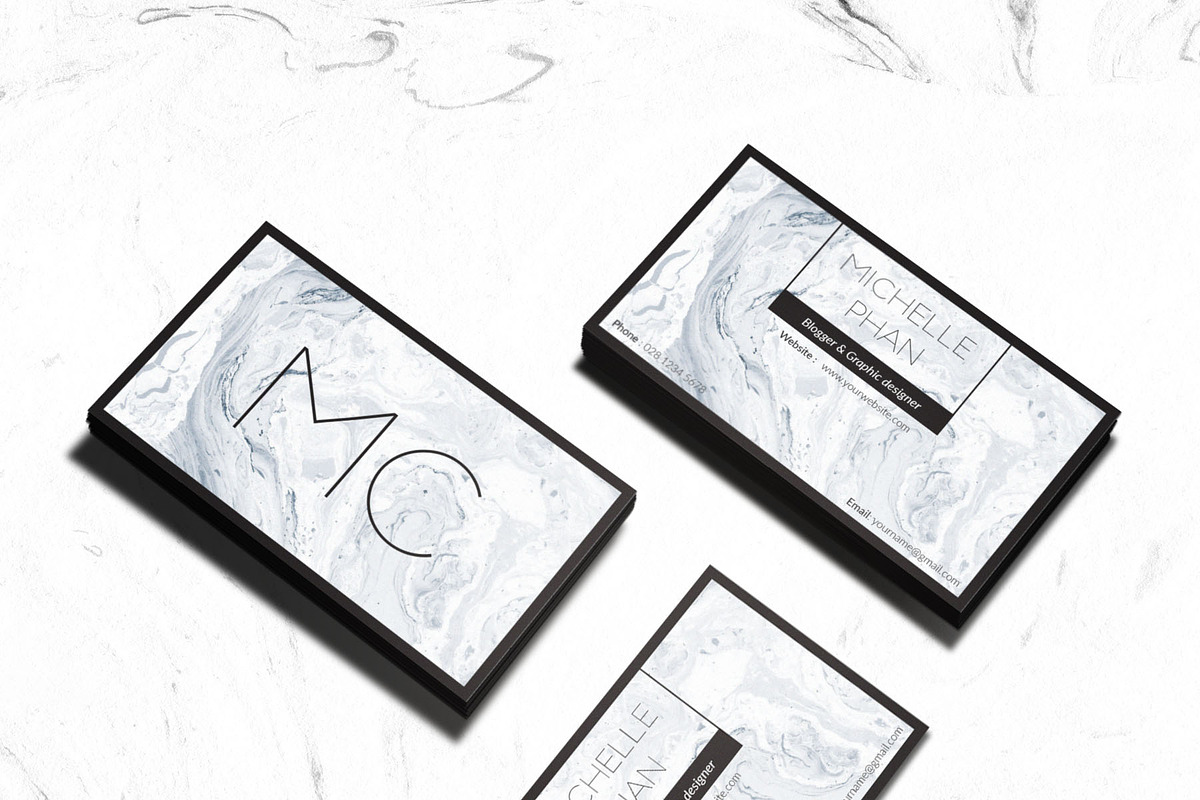 Marble business card template, a Business Card Template by Chic templates (Photo 2 of 3)