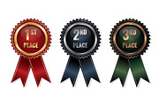 Gold Silver and Bronze Medal Badges, a Decorative Illustration by PsychocheArt (Thumbnail 1 of 3)