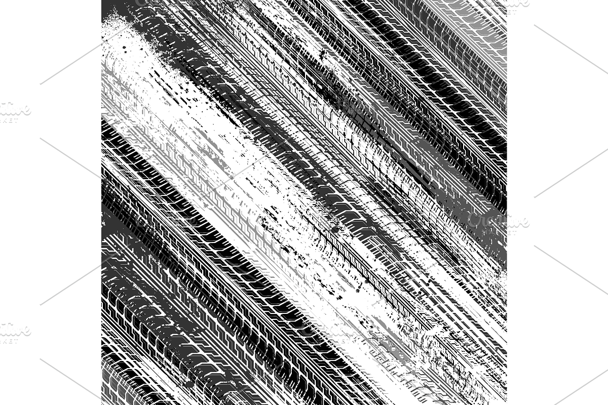 Car tire tracks texture set, a Texture Illustration by SergeyBitos (Photo 12 of 12)