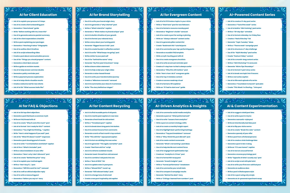 1000+ AI Social Media Prompt Book, a Stationery Template by Designmela01 (Photo 6 of 6)
