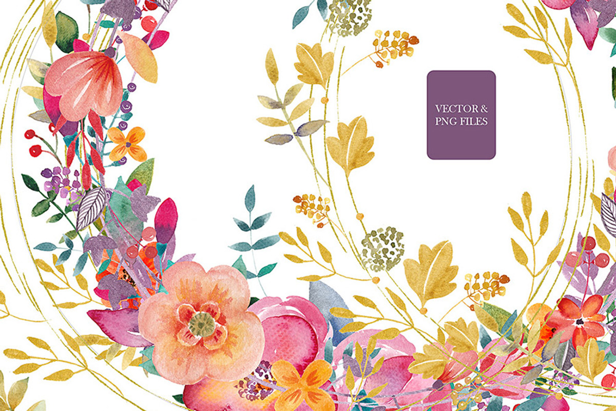 Floral set (vector& png files), an Illustration by SoNice (Photo 5 of 5)