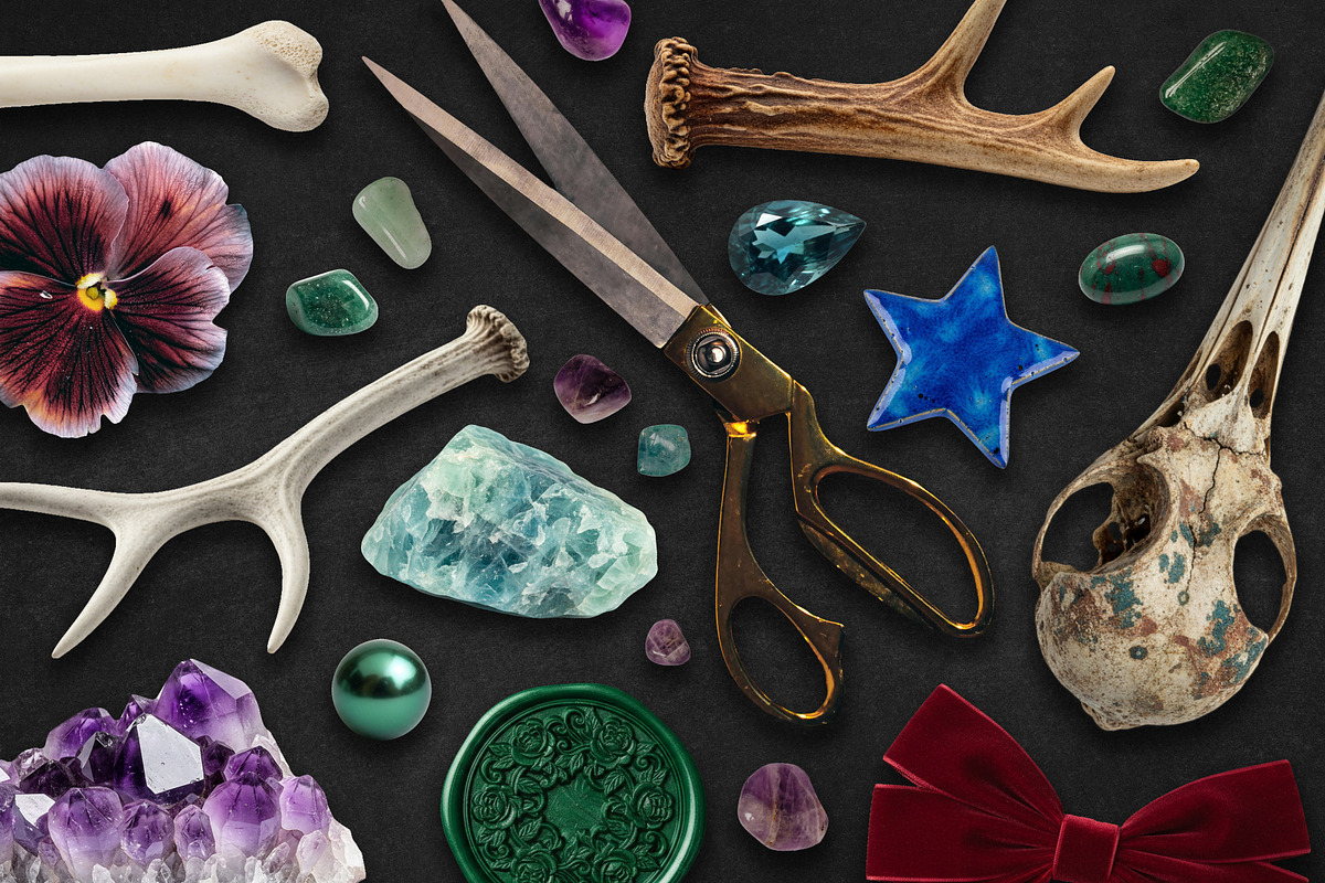 Witch's Magic Drawer Collage Kit, an Object Illustration by Vicccky (Photo 2 of 9)