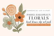 Pastel Halloween Floral Clipart, an Object Graphic by Printable Pretty Studio (Thumbnail 2 of 4)