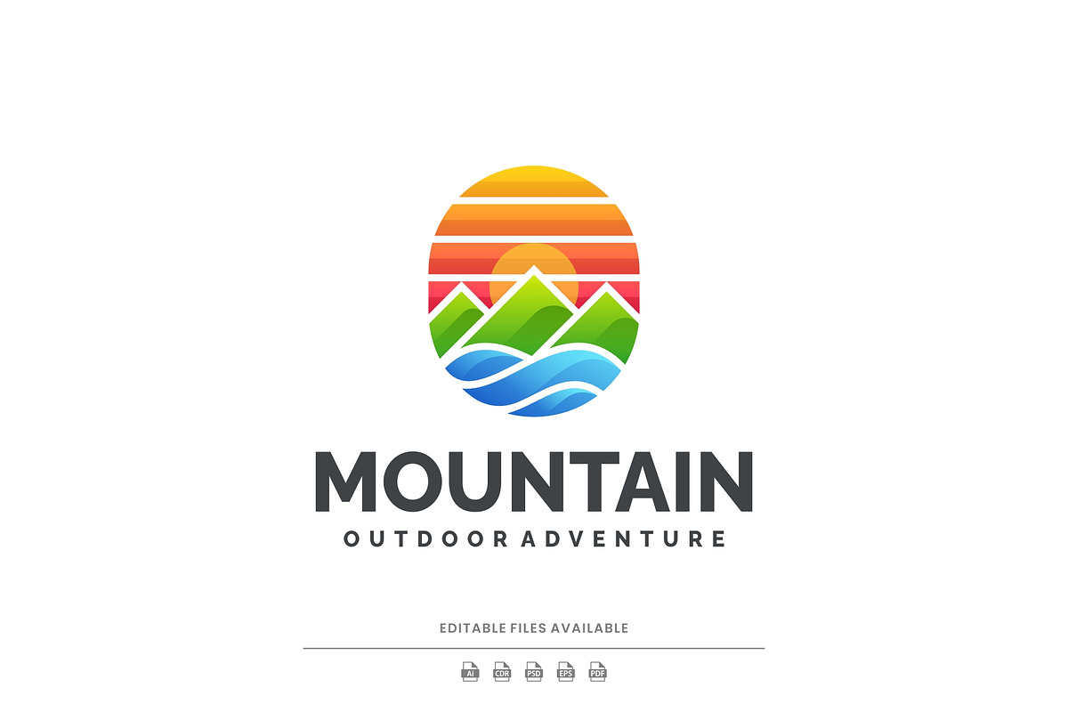 Gradient Modern Mountain Logo Design, a Branding & Logo Template by Artnivora.Std (Photo 1 of 3)