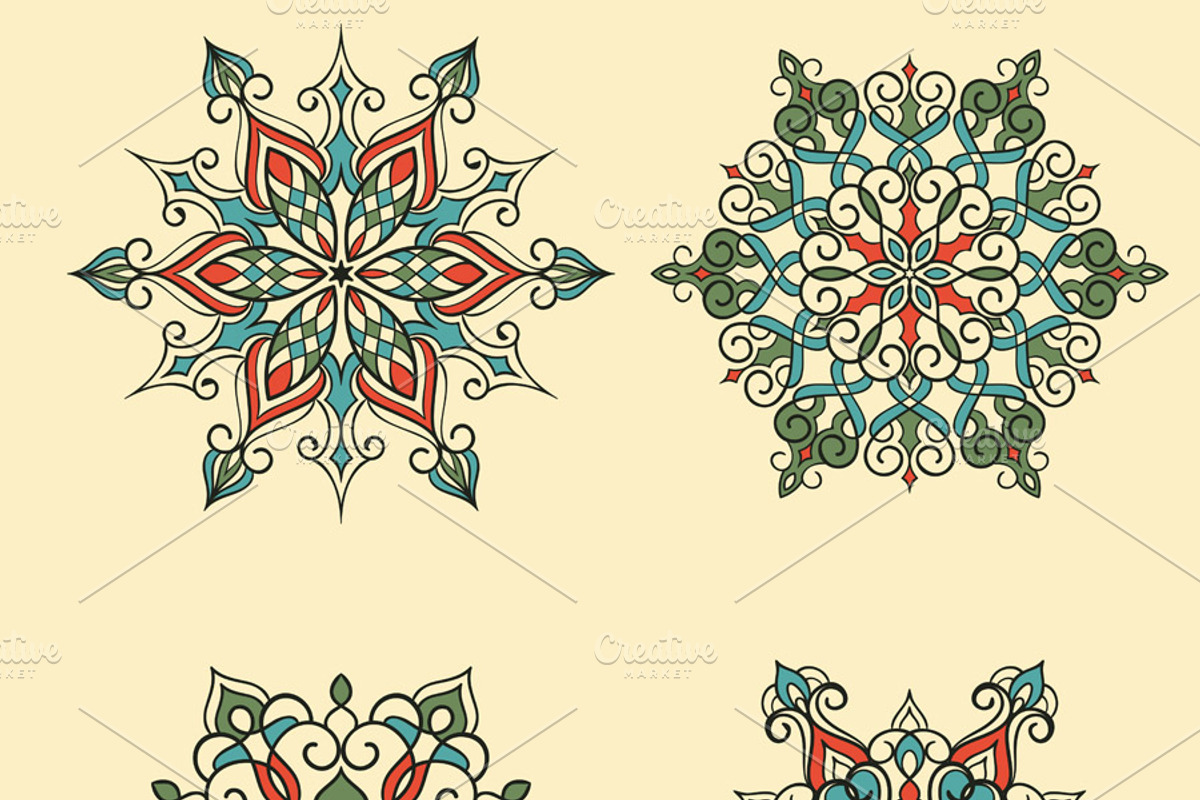 Seamless Pattern and Snowflakes preview 2