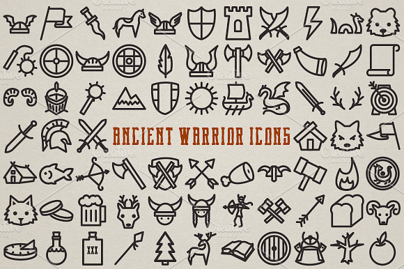 Ancient Warrior Icon Pack 72 Icons