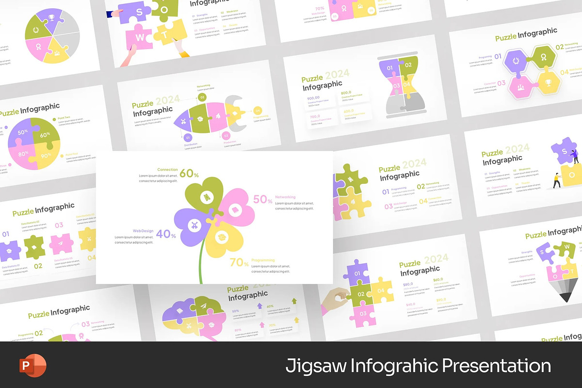 Jigsaw Infographic Powerpoint, a Presentation Template by Fit-tee (Photo 1 of 2)