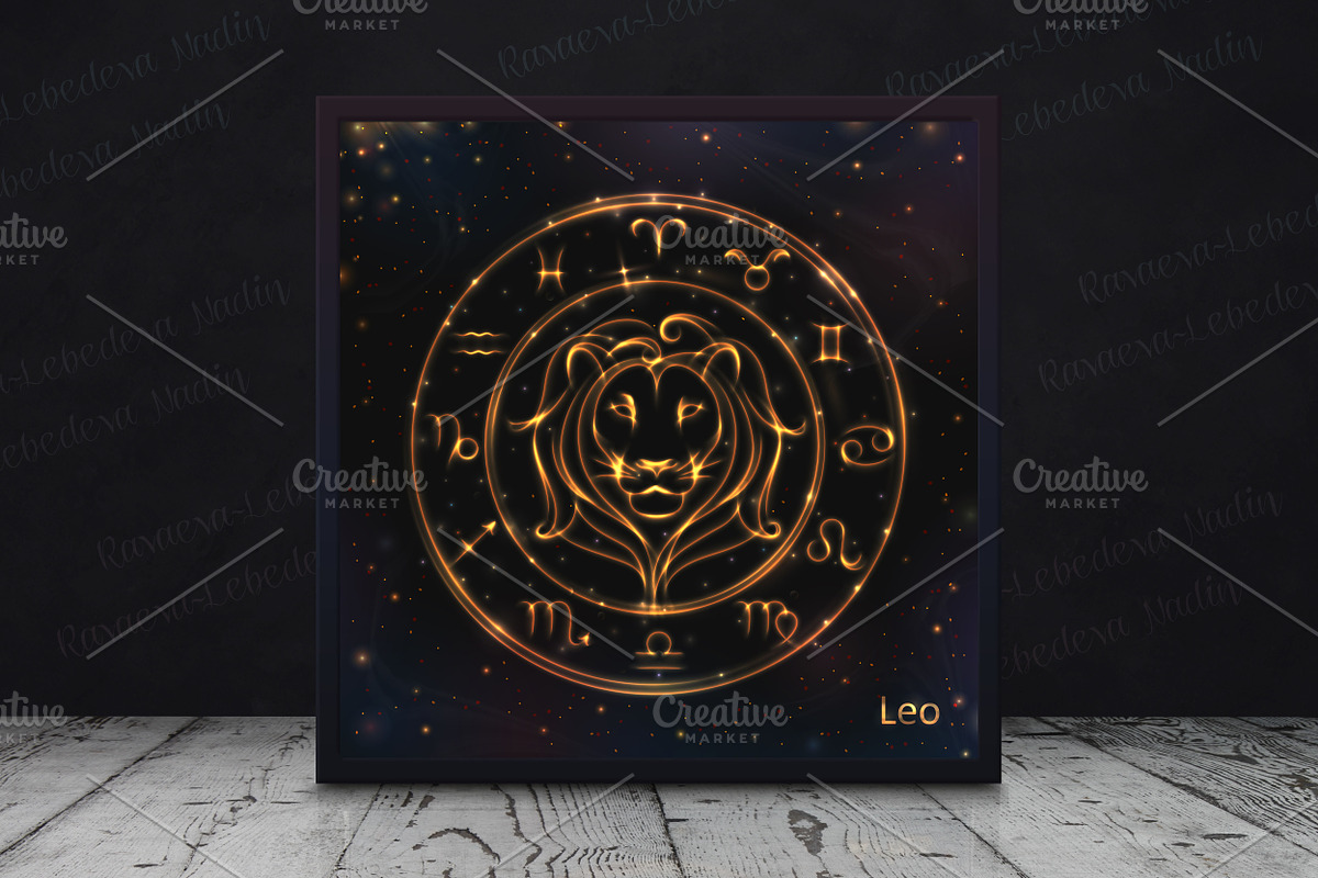 SET / GOLDEN ZODIAC SIGNS / VECTOR, an Animal Illustration by Nadin_Lebedeva (Photo 10 of 17)