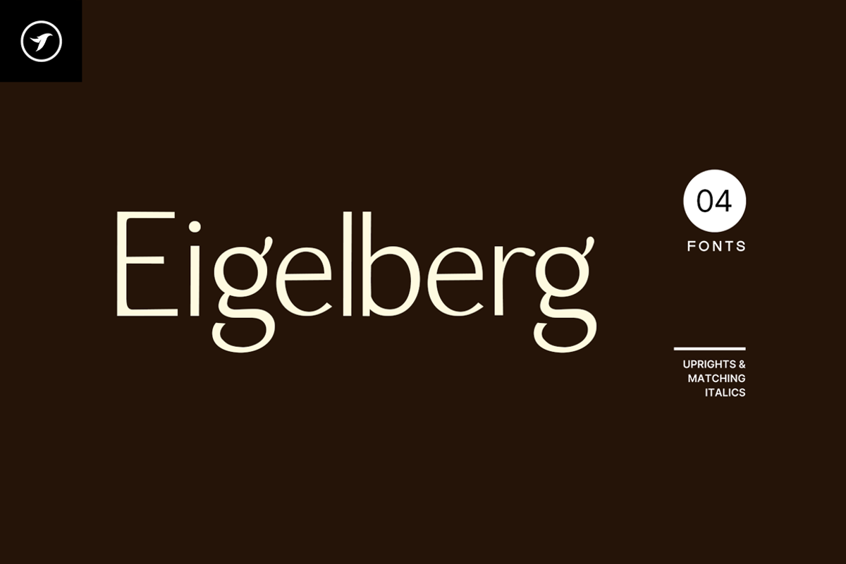 EIGELBERG - Unique Font Family, a Sans Serif Font by Designova® (Photo 1 of 12)