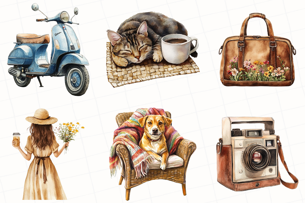 Brown Aesthetic Summer Clipart, an Illustration by OK Design (Photo 2 of 5)