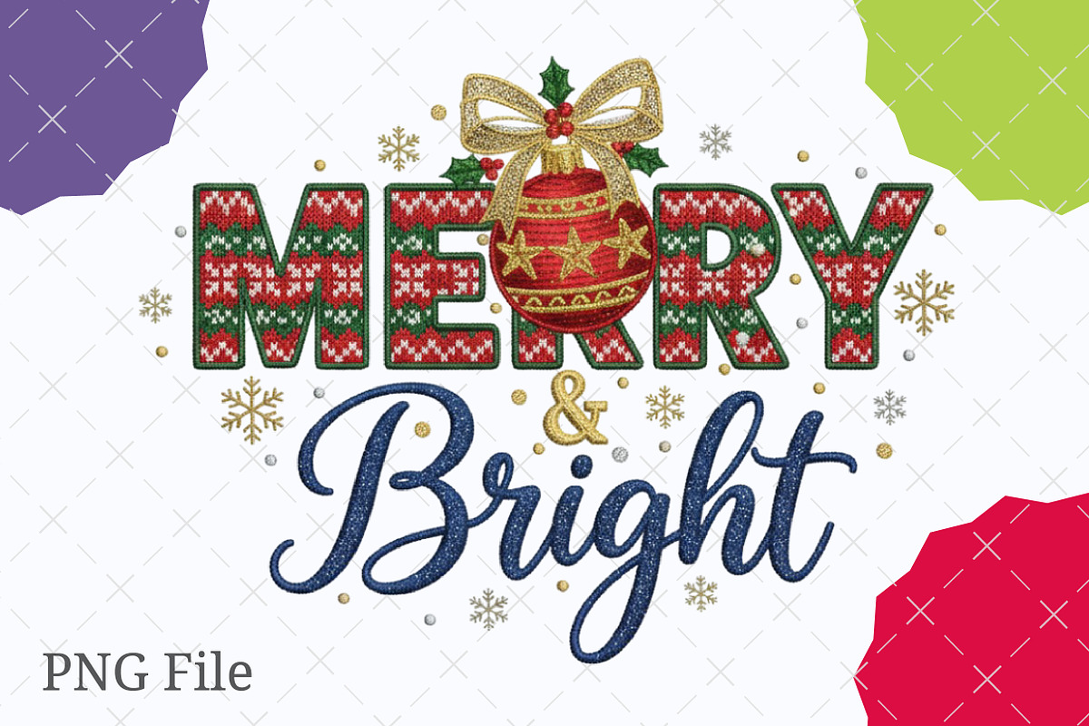 Merry and Bright Png Faux Yarn, an Illustration by designcity5 (Photo 3 of 17)