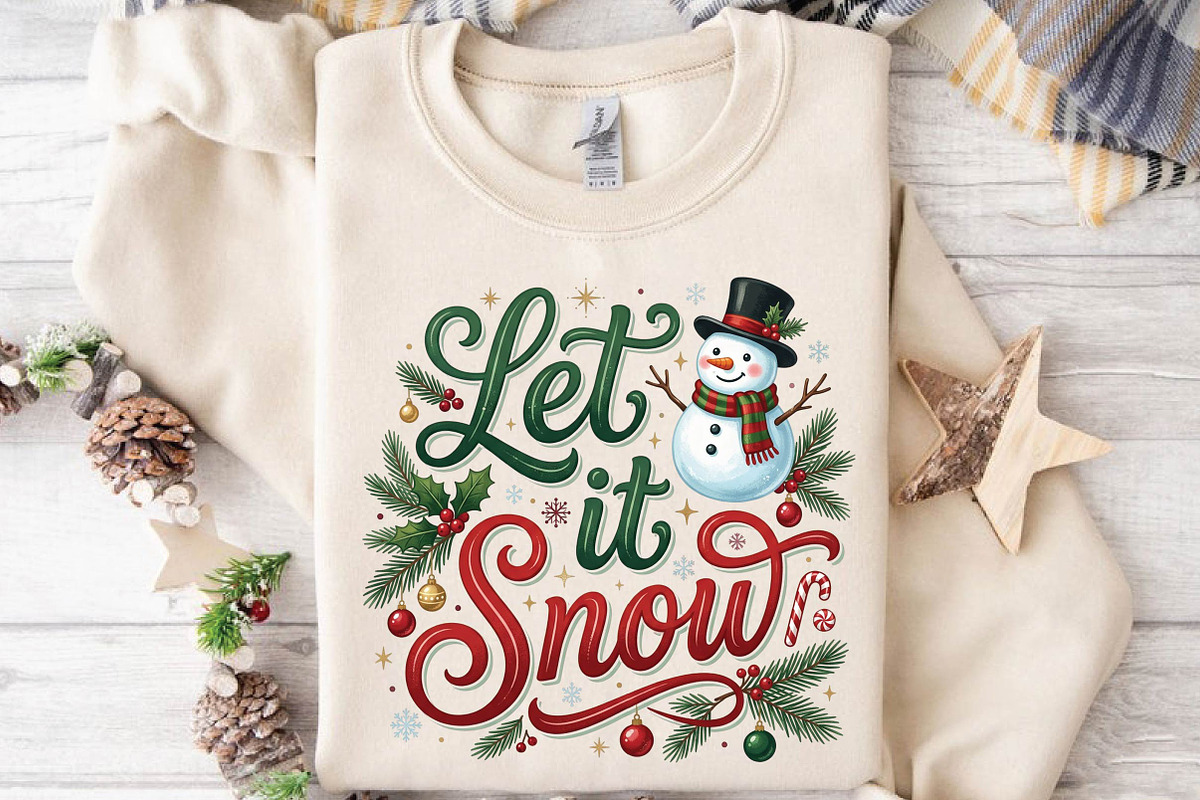 Let It Snow Christmas Sublimation, a Seasonal Illustration by DreamPrint404 (Photo 6 of 6)