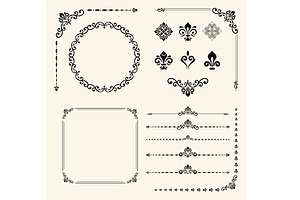 Vintage Set of Vector Elements, a Pattern Graphic by FineArtStudio