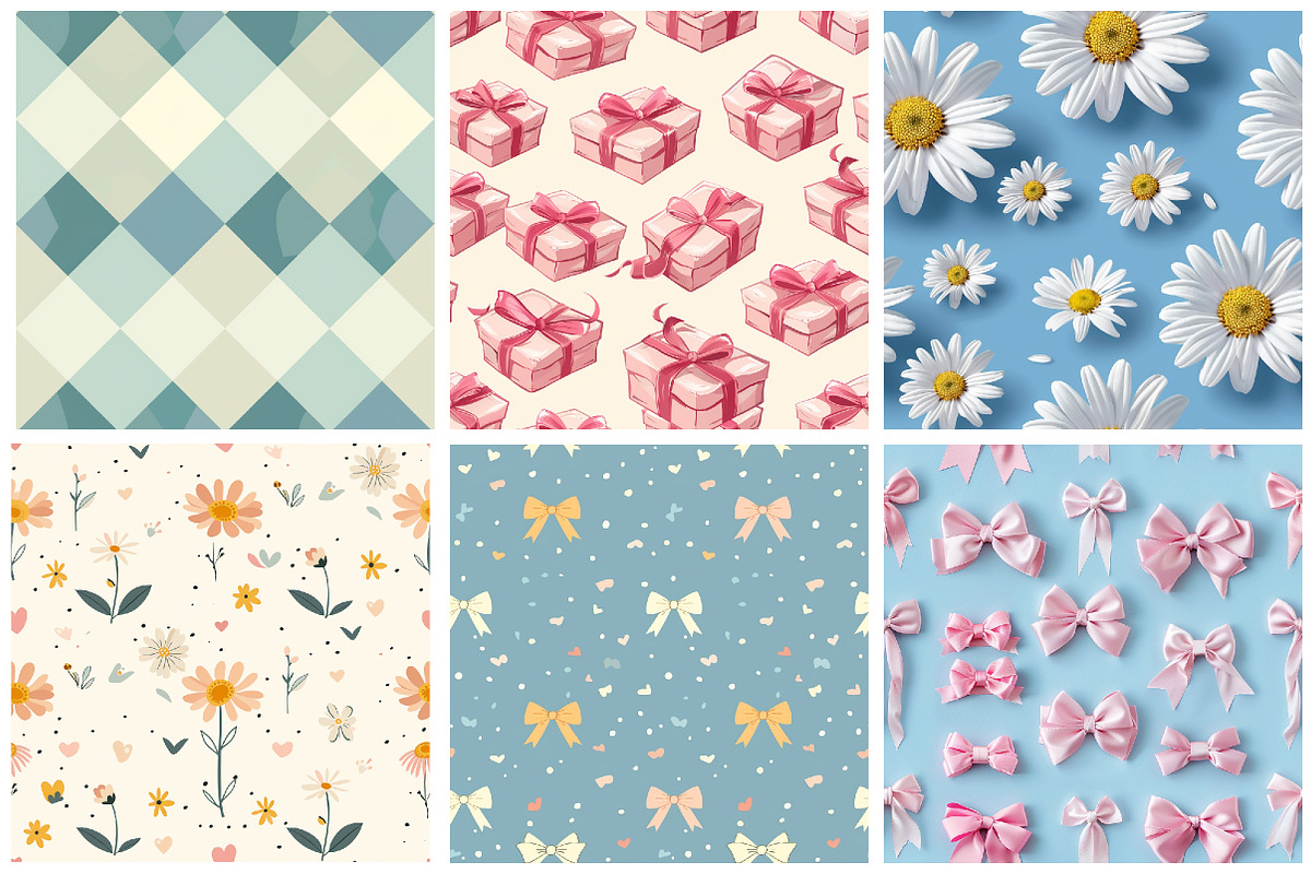 Pastel Gift & Deco Seamless Patterns, an Illustration by DreamArtGraphic (Photo 5 of 5)