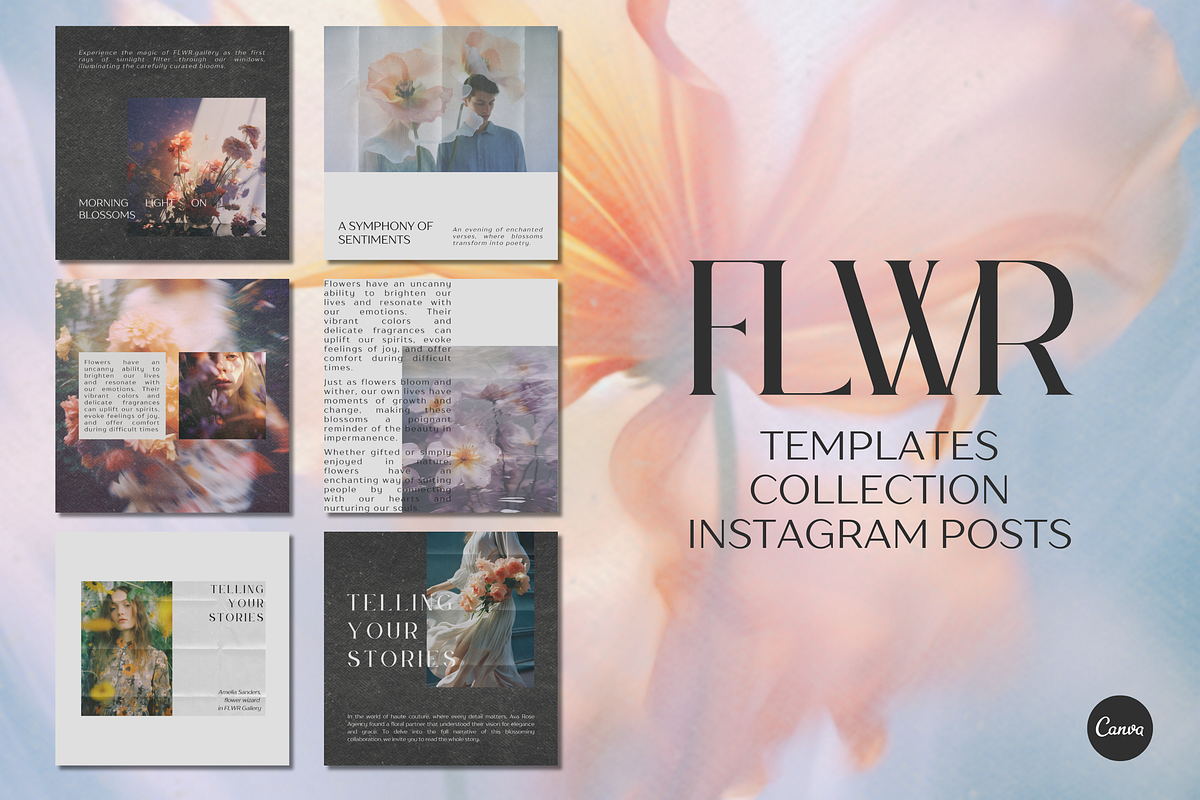 FLWR | IG Post Templates Canva, a Social Media Template by Eon.design (Photo 1 of 10)