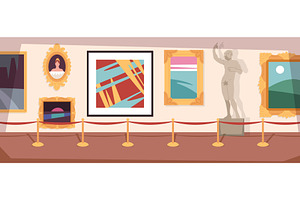Empty art gallery. Contemporary, an Object Illustration by YummyBuum