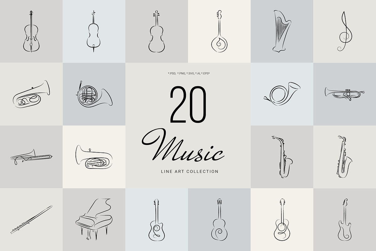 Music. Line Art Collection, an Illustration by le-genda (Photo 1 of 7)