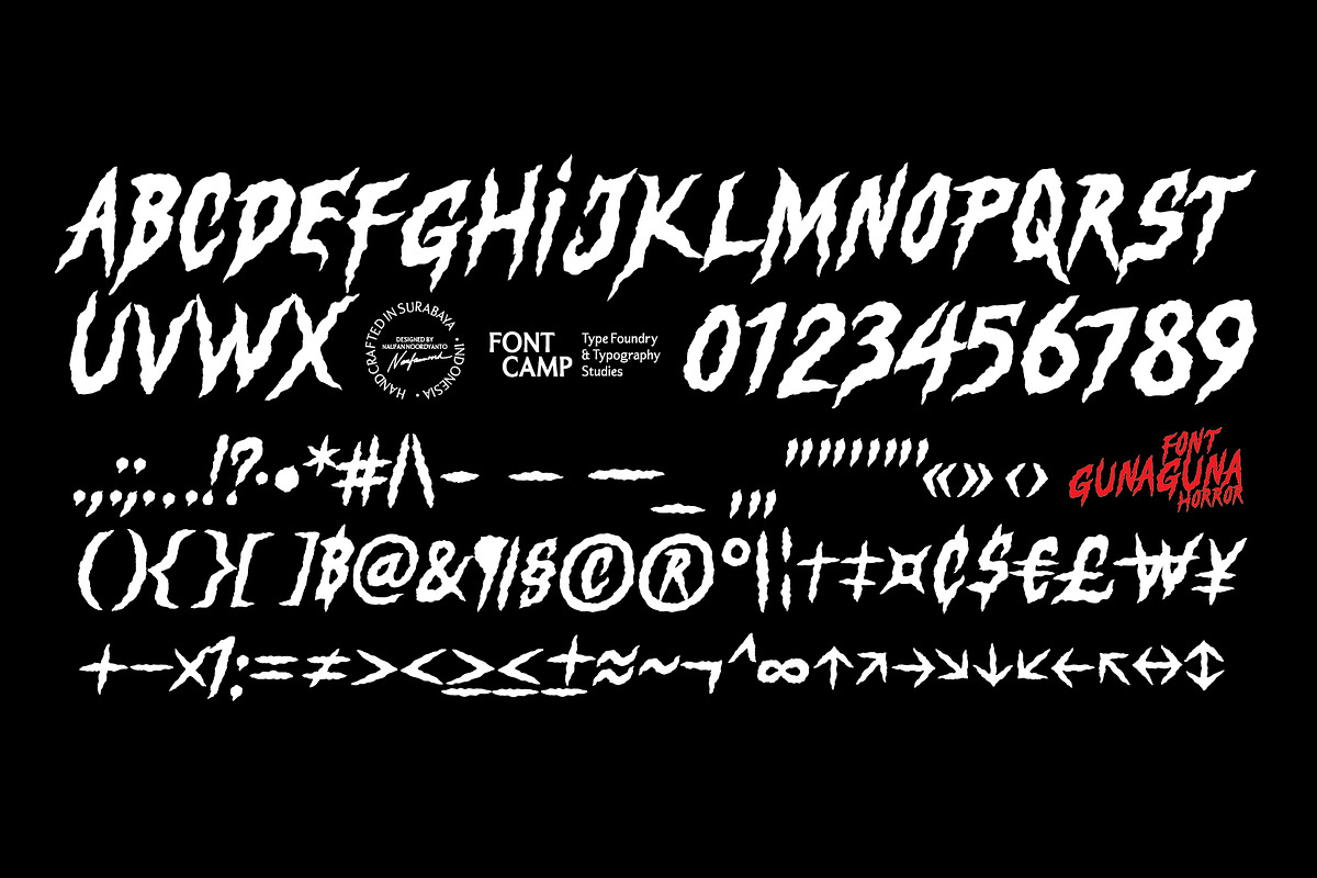 Gunaguna Horror Font, a Handwritten Font by Fontcamp Type Foundry (Photo 3 of 10)